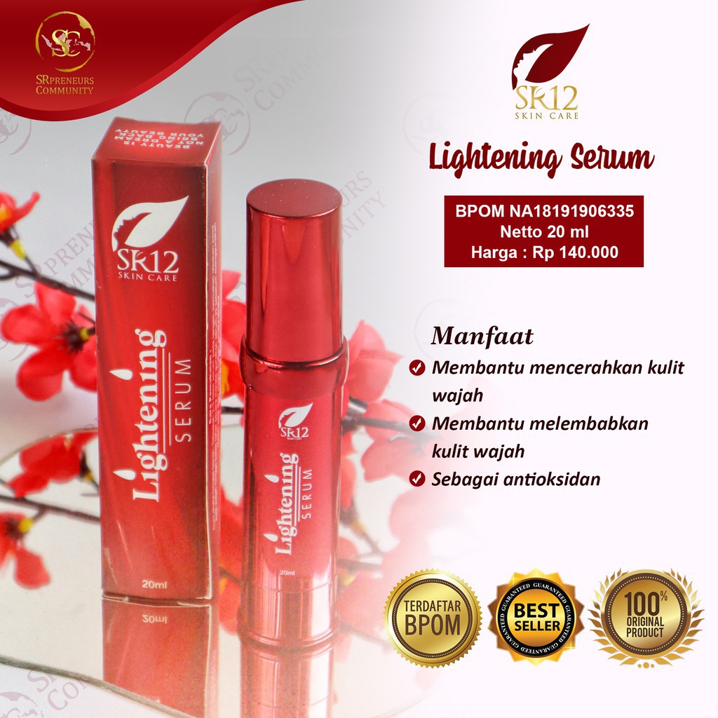 SERUM PEMUTIH WAJAH BPOM PENCERAH SERUM SR12 MEMUTIHKAN WAJAH ALAMI BRIGHTENING SERUM