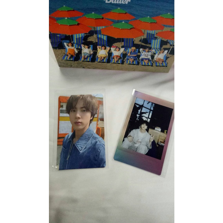 BTS JIN BUTTER POB WEVERSE PHOTOCARD PC + FREE POLAROID MERMAID TAIL