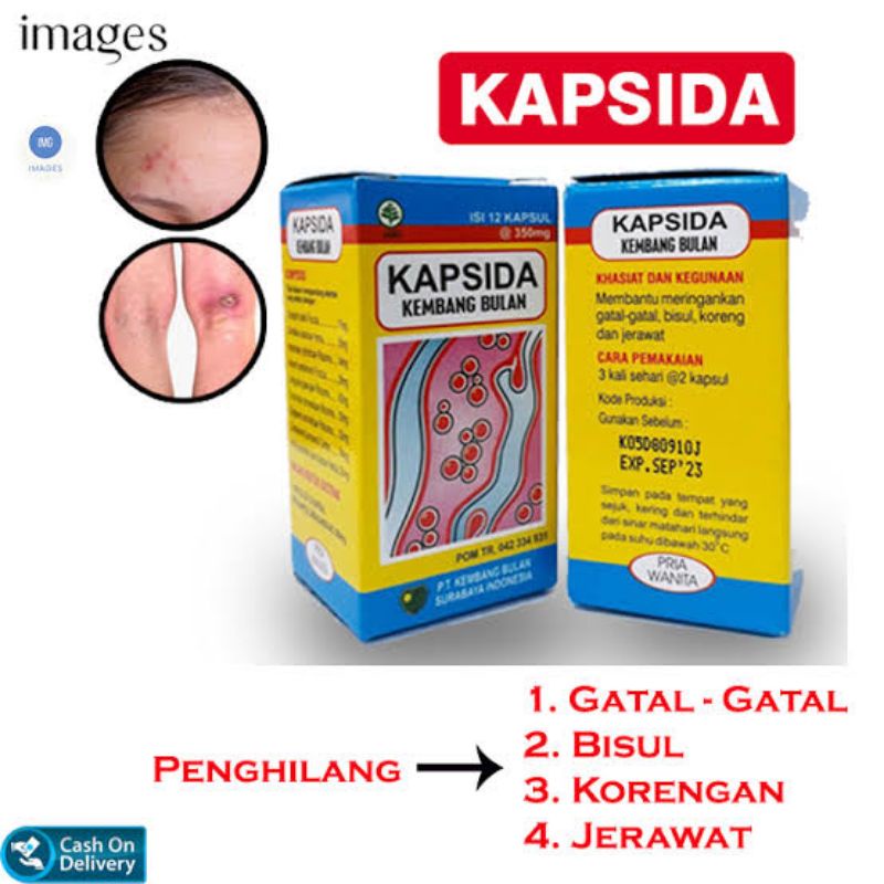 KAPSIDA/Kapsul untuk meringankan gatal-gatal, bisul,koreng dan jerawat @12 Kapsul