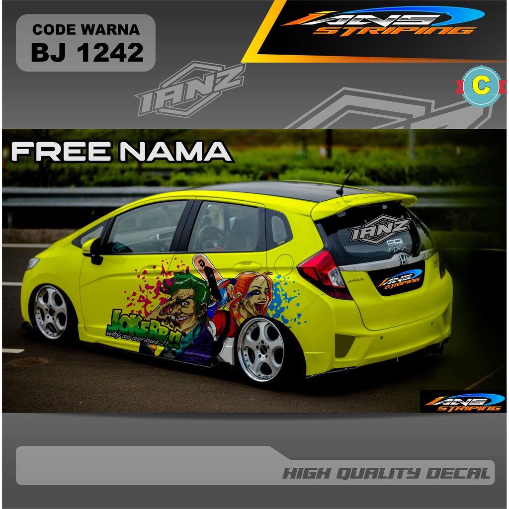 VARIASI DECAL STIKER MOBIL HONDA JAZZ / STICKER DECAL AGYA AYLA BRIO TERBARU / STIKER NEW DESAIN TERMURAH