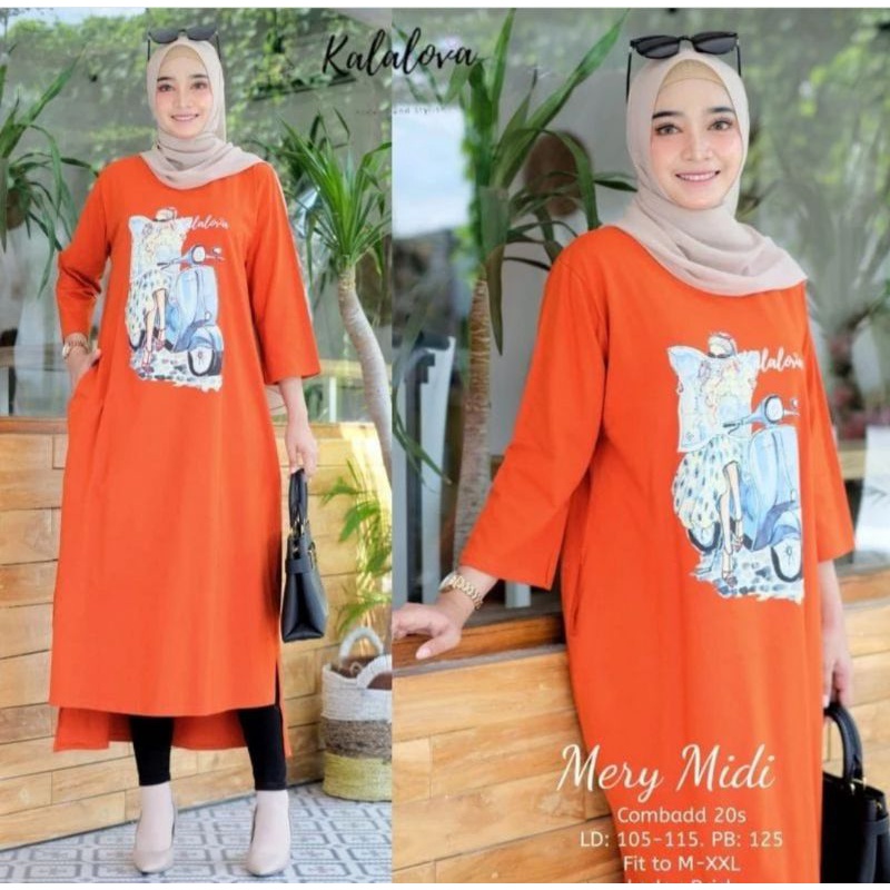 MERY MIDI /MIDI TERKINI BAHAN COMBED24S/LONG TUNIK/MIDI DRESS VIRAL KEKINIAN/TUNIK TERLARIS BAHAN COMBED 24S/PAKAI MUSLIM OOTD KEKINIA/FASHION TERBARU BAHAN COMBED24S