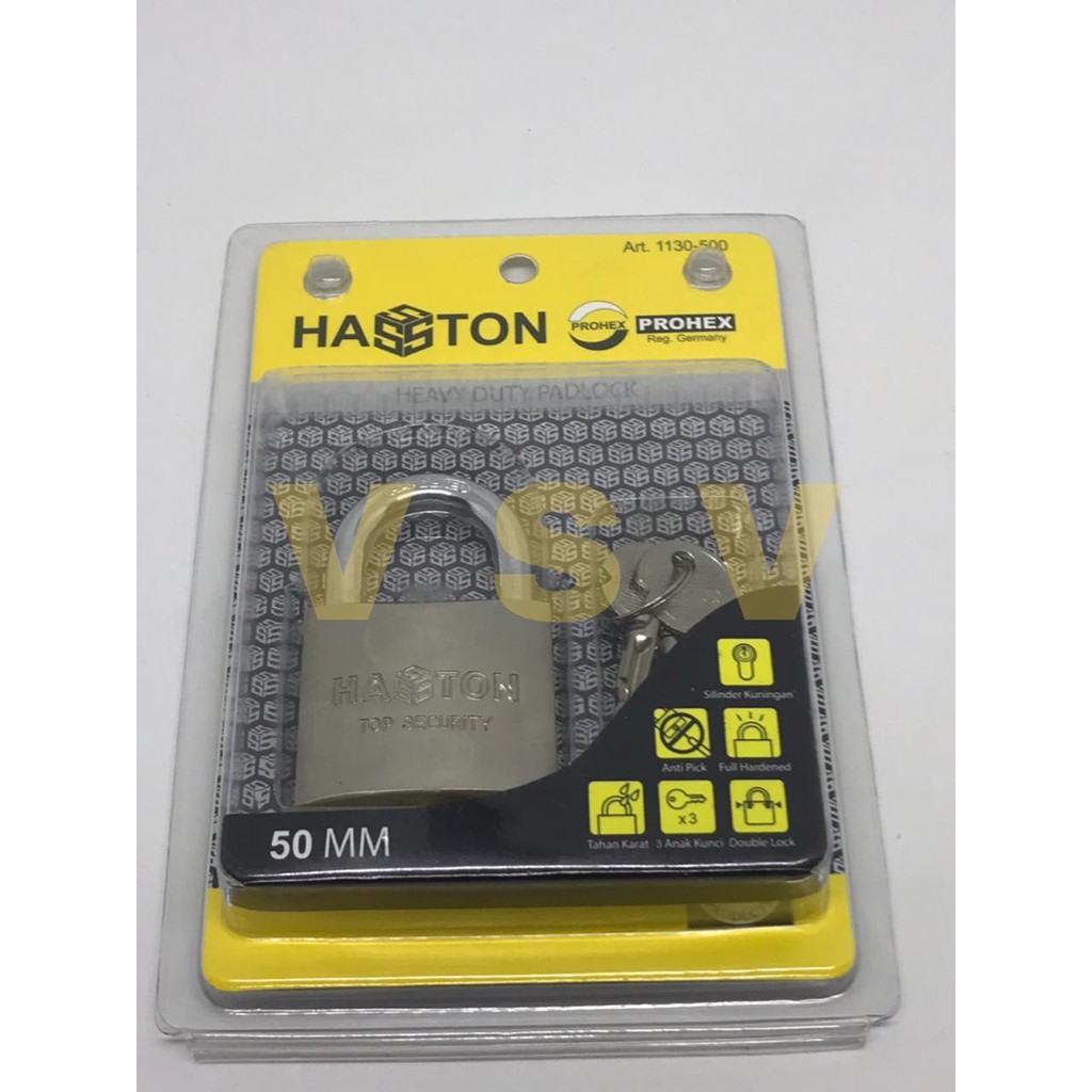 Hasston Gembok 50mm kunci bulat 1130-500 / Gembok Satin / gembok rumah