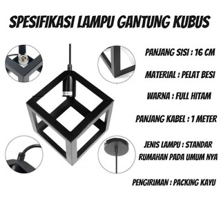 KAP LAMPU KUBUS - Lampu HIas Gantung Kristal Dekorasi Minimalis Kamar