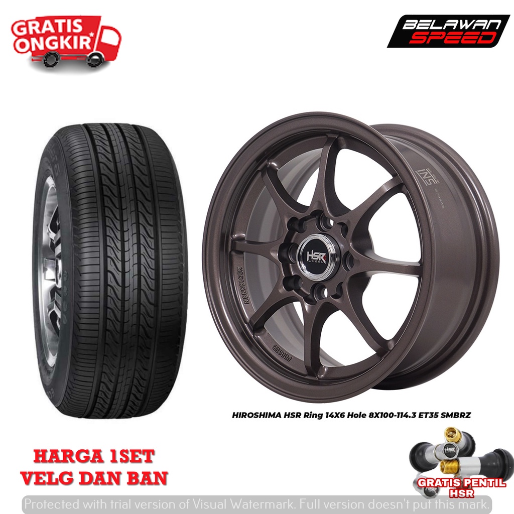 PAKETAN VELG DAN BAN MOBIL RING14 HSR HIROSHIMA R14 PICANTO NISSAN MARCH KARIMUN WAGON SIGRA CALYA