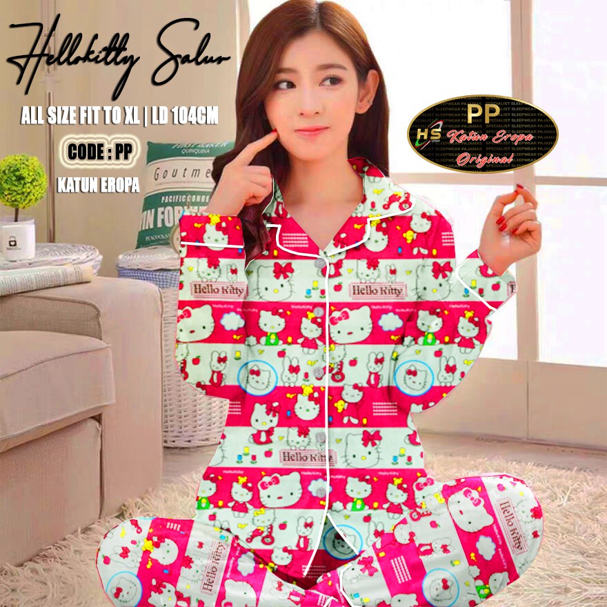 Alvaro Outlet Piyama PP Wanita Dewasa Kitty Minimalis