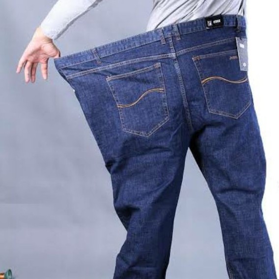 Celana Jeans Panjang Denim Pria Jumbo Standar Fit Jeans Big Size Pria