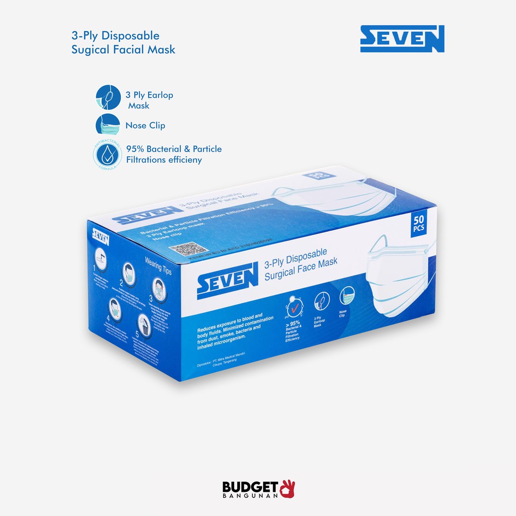 Seven Masker Medis 3-Ply 1box 50pcs