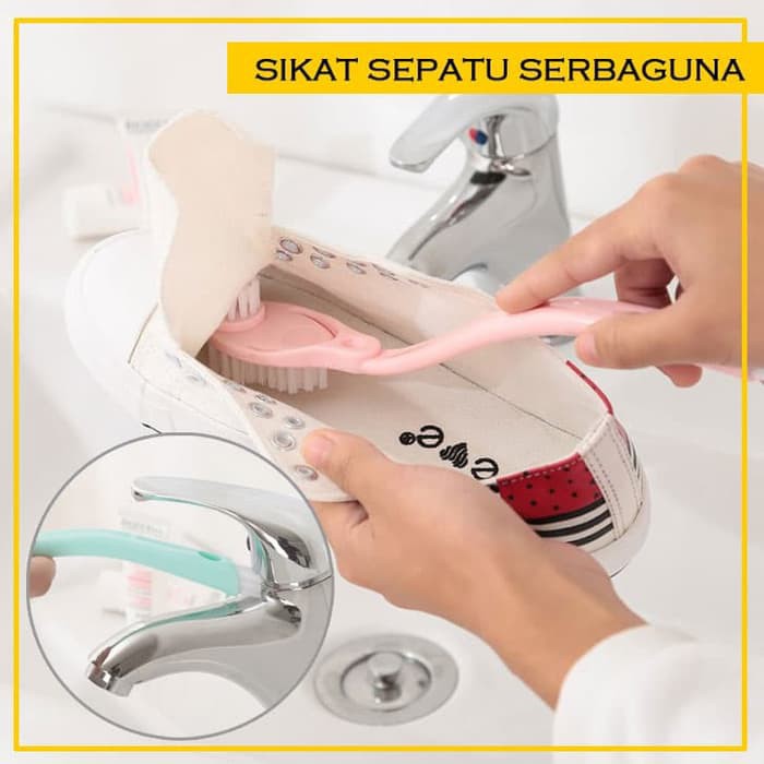 Sikat sepatu insole untuk dalam sepatu ada gagang pegangan