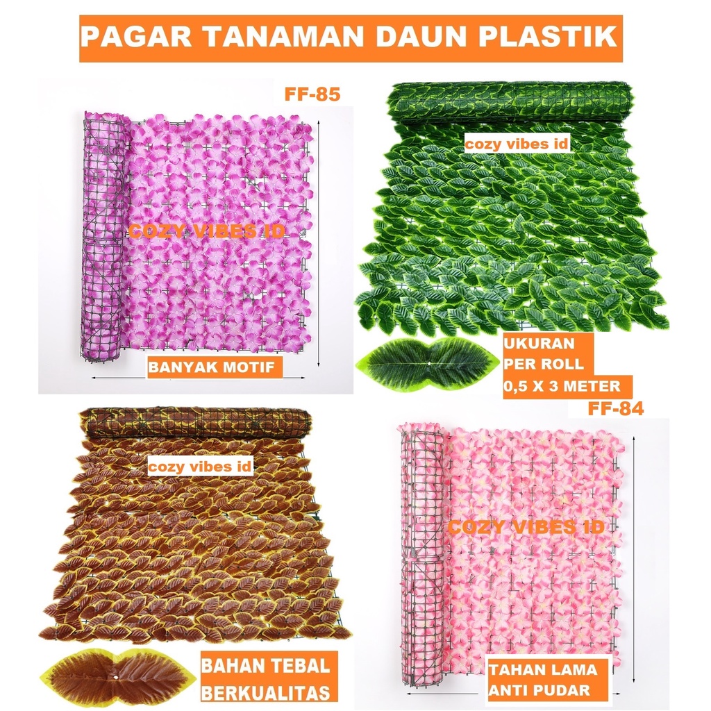 50cm x 300cm pagar tanaman daun rambat plastik ivy bunga plastik dekorasi artificial hias dekorasi rumah gulungan roll