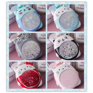 Kipas Angin Portable + LED + Glitter KT Mini Fan