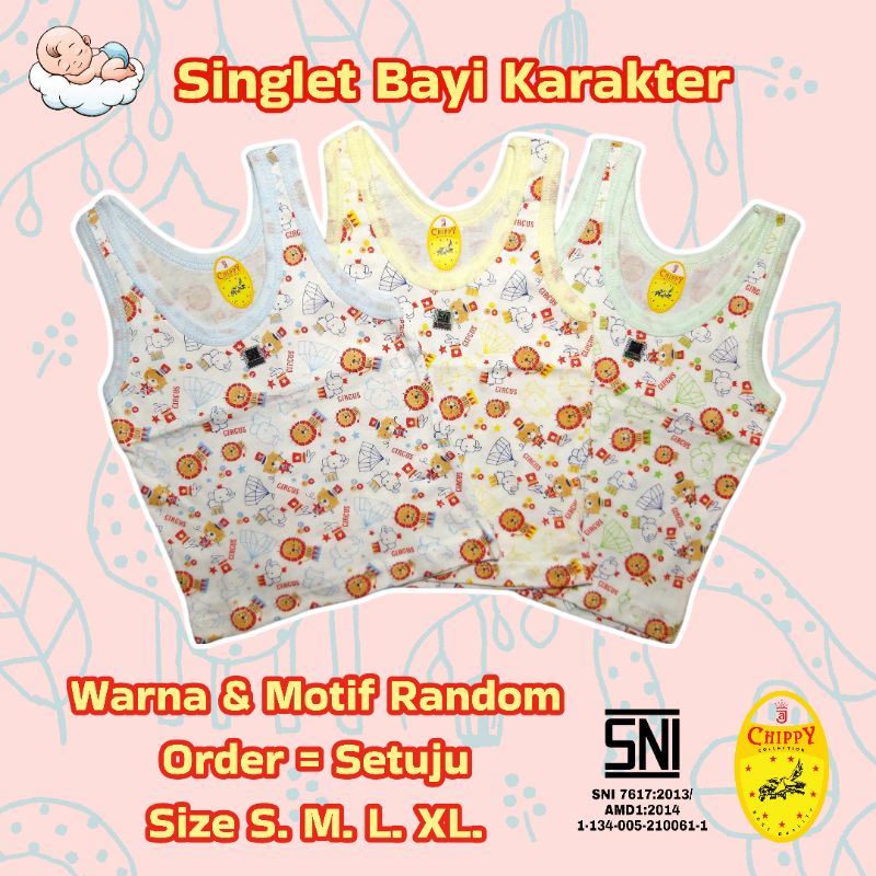 KAOS KUTANG BAYI KAOS DALAM ANAK BAYI SINGLET ANAK BAYI MOTIF SNI USIA 0 - 4 TAHUN MURAH