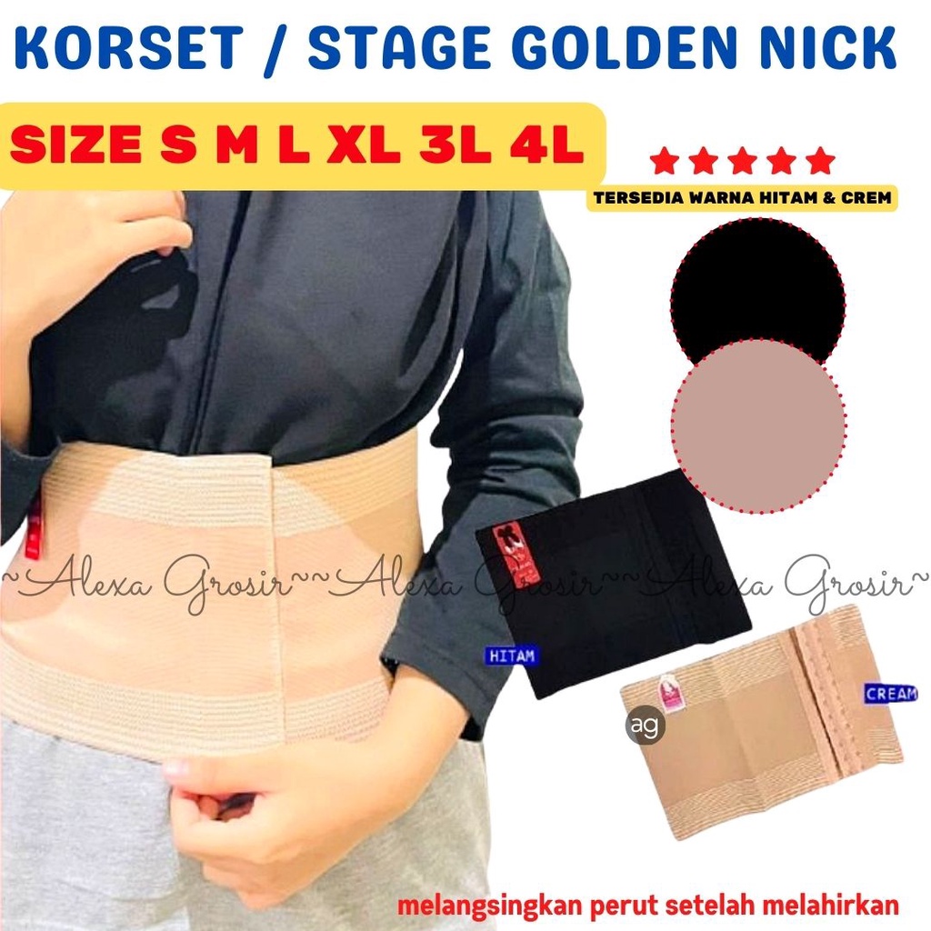 Korset Golden Nick Jumbo Pelangsing Pasca Melahirkan model Pengait/ Stagen