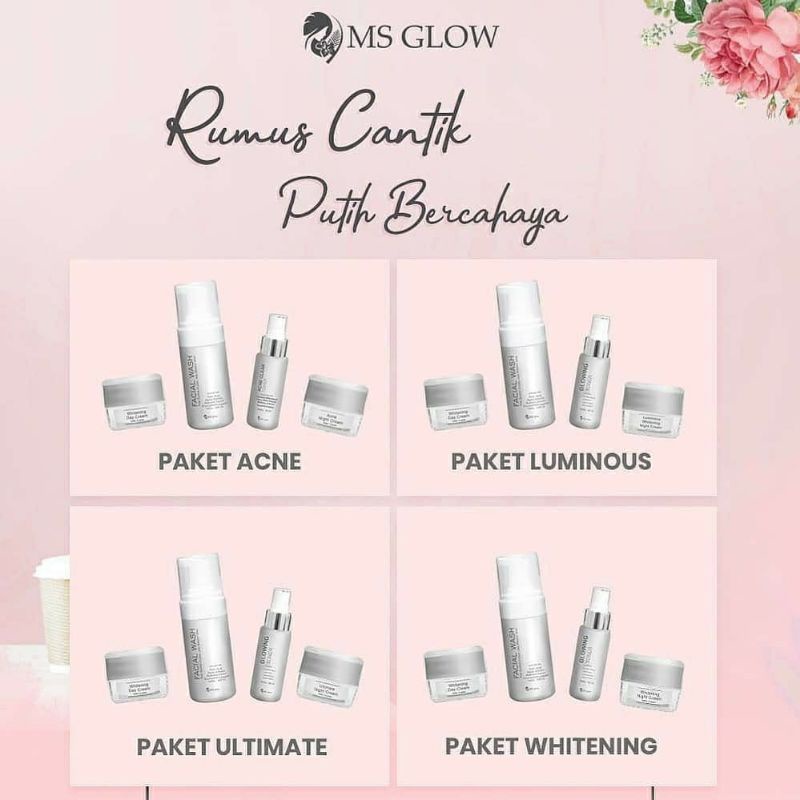 Paket wajah MS. Glow (Toner, Facial wash, night cream dan day cream)