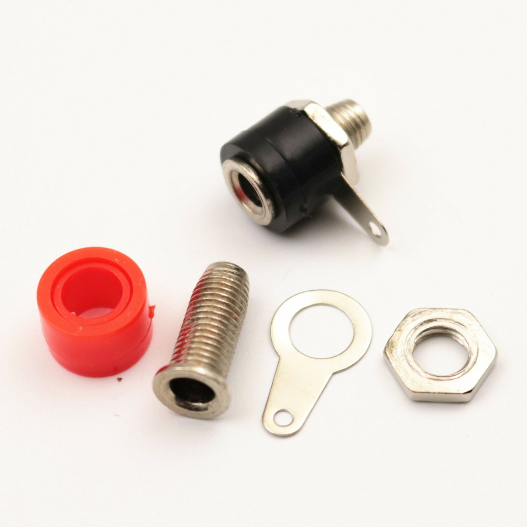 Sepasang Banana Jack Socket Soket Female Plug Terminal konektor Merah Hitam