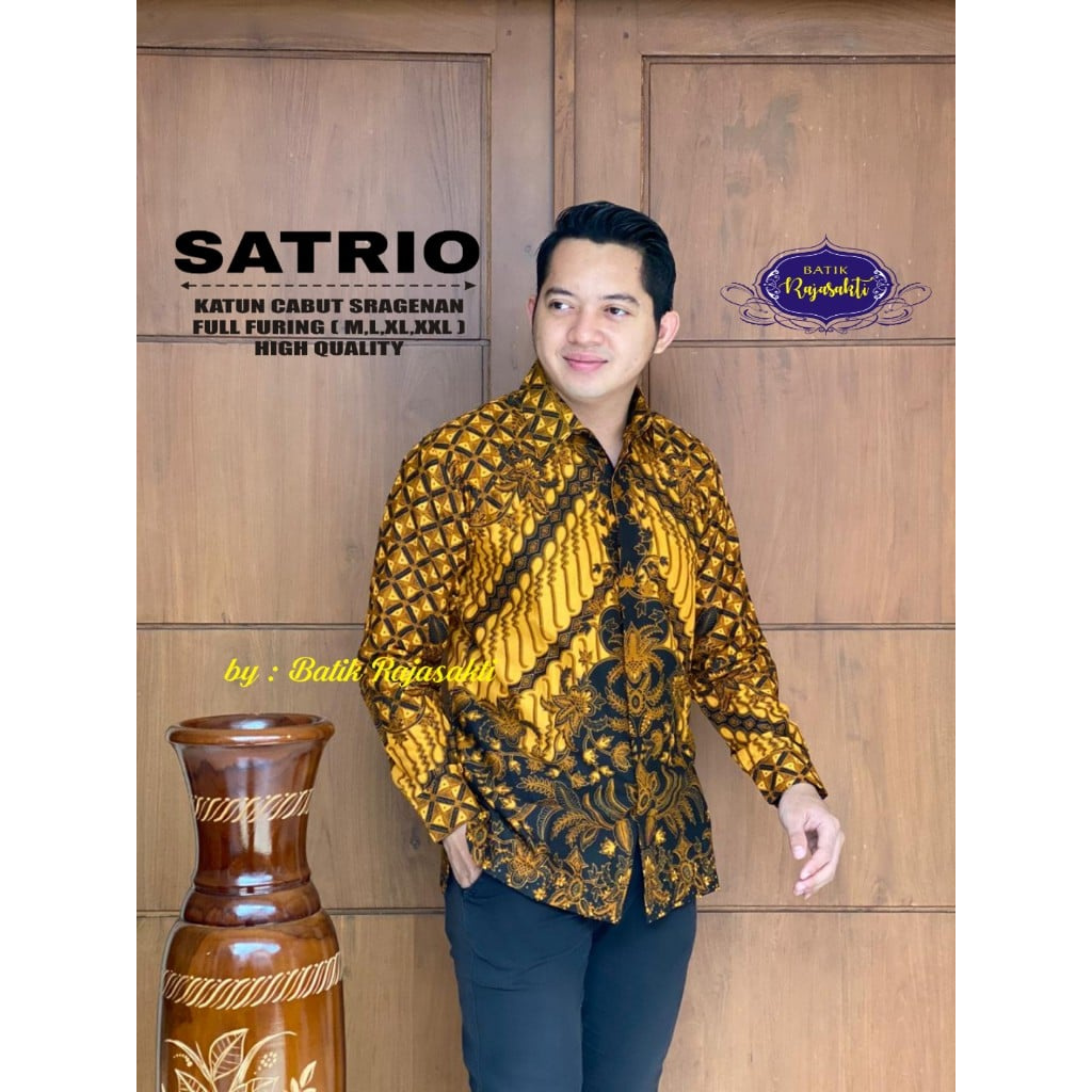 kemeja batik pria lengan panjang terbaru modern ORIGINAL