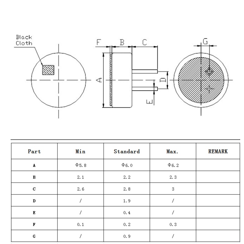 Vivi 100Pcs / Pak 6022P Kondensor Mikrofon Electret Ukuran 6x2.2MM