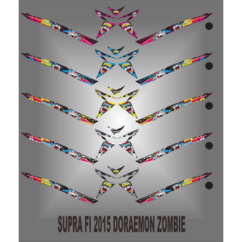 Stiker Striping Motor Honda Supra Fi 2015 Doraemon Zombie Shopee