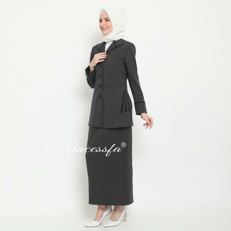 ABU TUA KOMBINASI HITAM /BAJU GURU FASHION/BLAZER ABUTUA