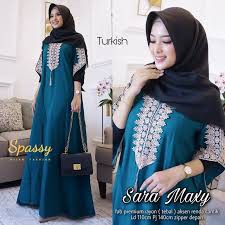 SARA DRESS Baju Gamis Wanita Gamis Muslimah Katun Rayon Dress Muslim Wanita Elegant Terbaru 2020