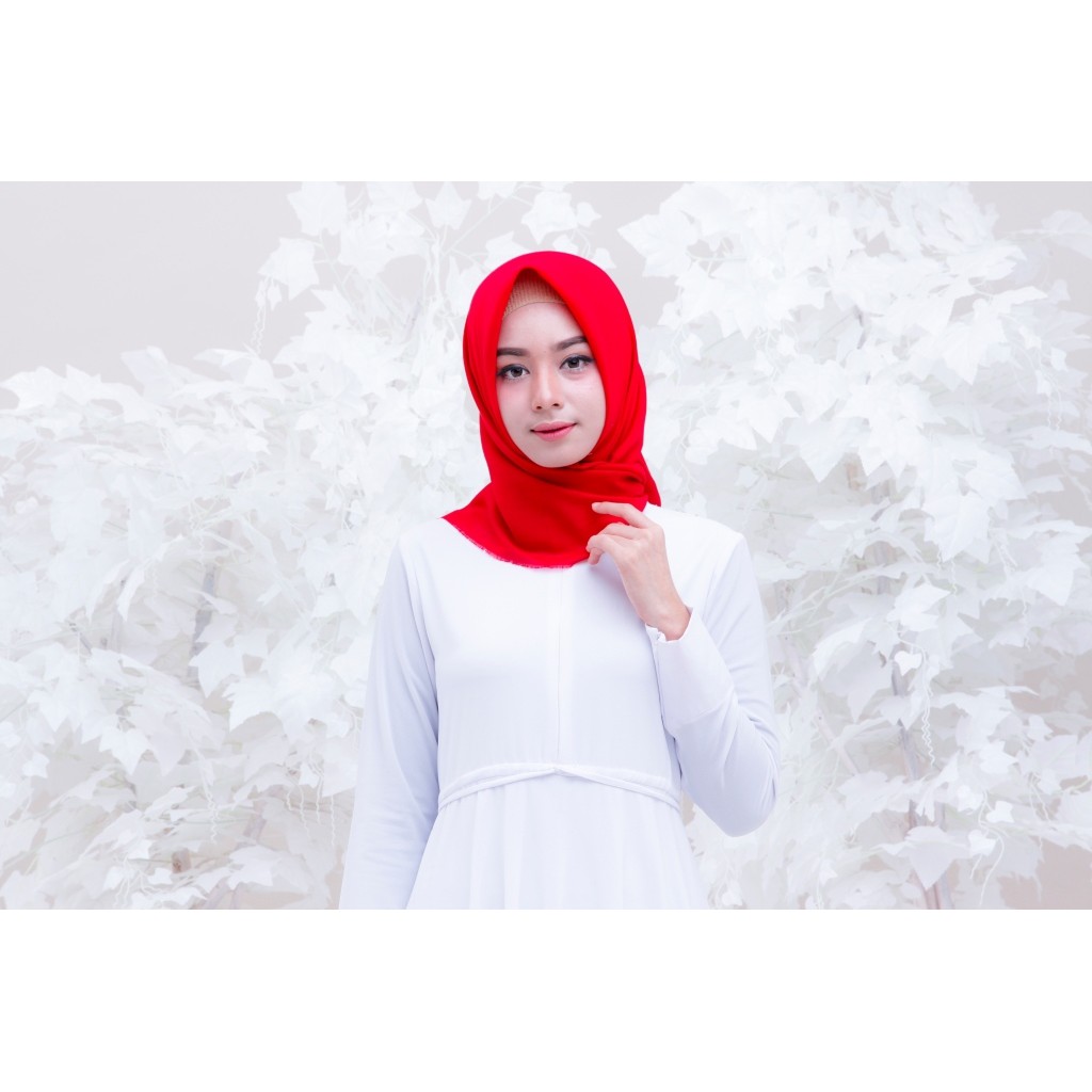 HIJAB SEGI EMPAT SAUDIA BY SUNNY (WARNA ORANGE RED)