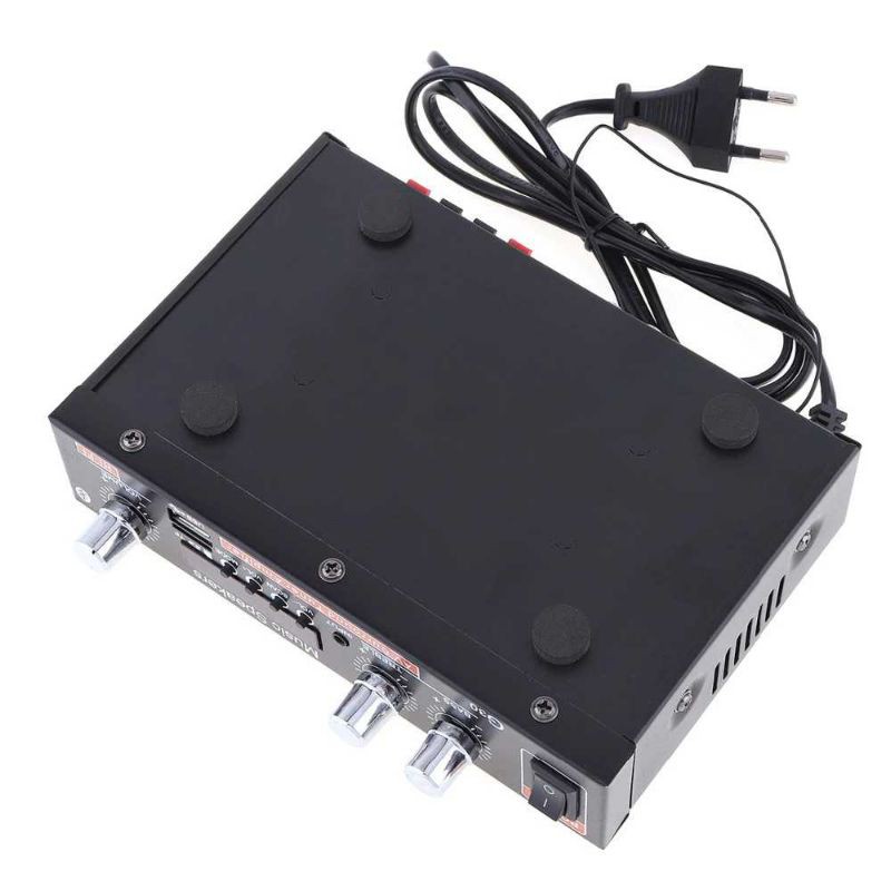 (COD) audio power amplifier mobil hi-fi table bass booster  2x18watt - ac 12volt / ac 220volt