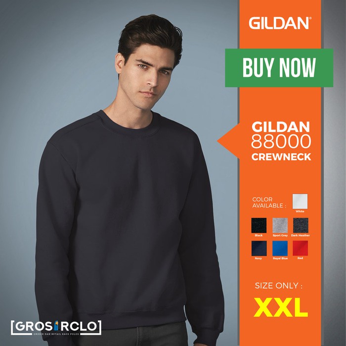 Gildan Sweater Crewneck Heavy Blend 88000 Original Murah 20s XXL