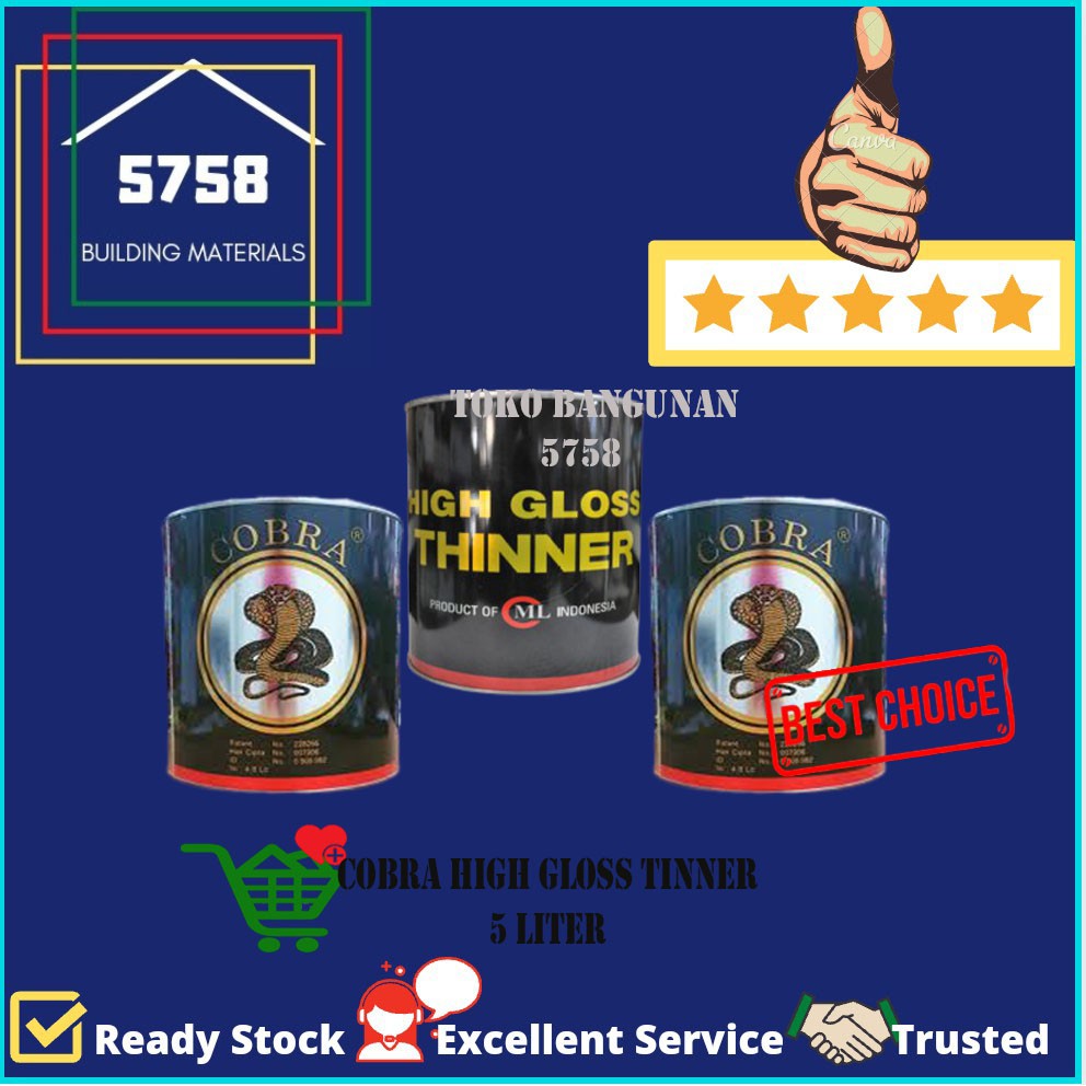 

COBRA Thinner Thiner Tiner Pengencer Cat Minyak Cobra Hitam 5 Liter