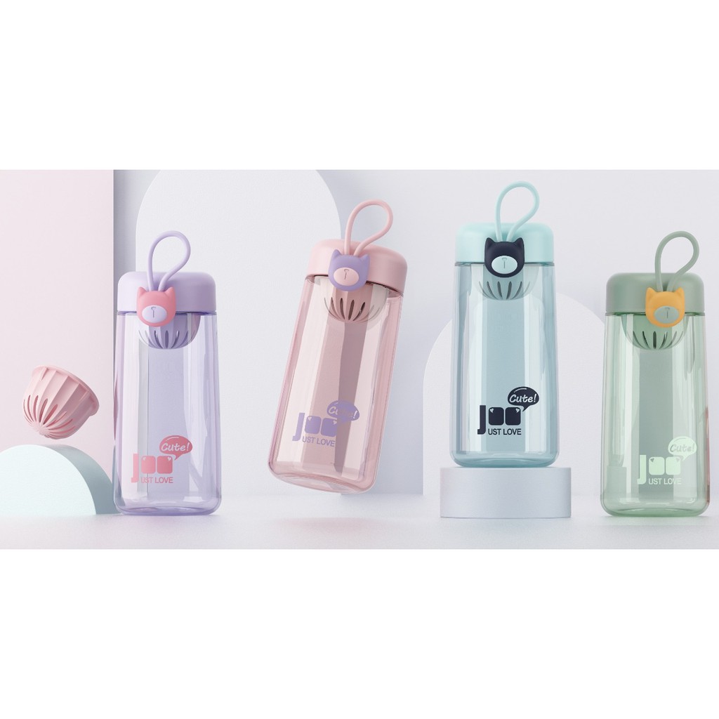 BOTOL MINUM X&W J-2417 CAT LOVELY SPACE 350ML - Kidzbogor.