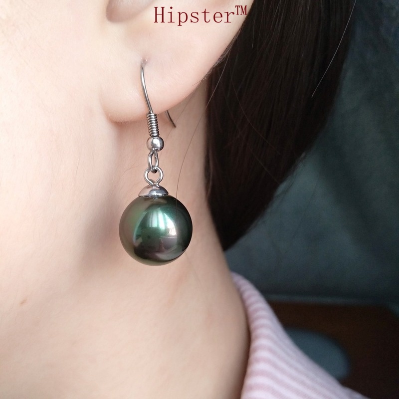 Hot Fashion Temperament Freshwater Natural Black Pearl Simple Earrings