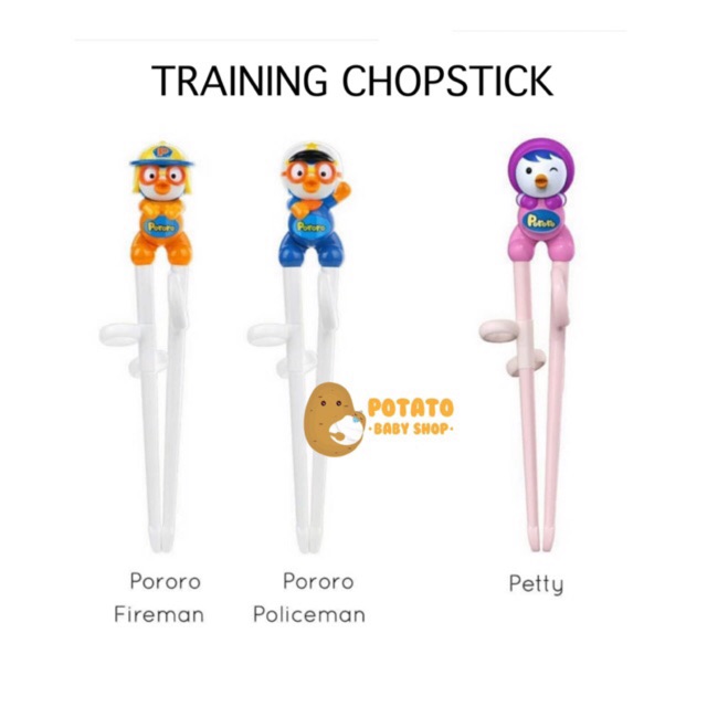 Edison Training Chopstick Sumpit Pororo Series Phoby Loopy Crong