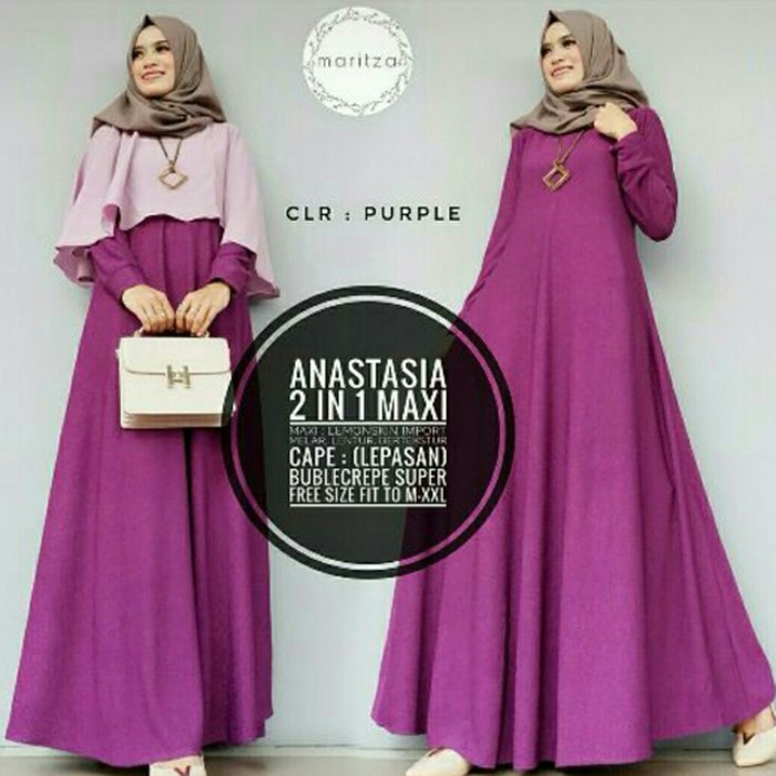 GAMIS SYARI ANNAJAH CAPUCCINO 900GR 110 140 ALLSIZE GAMIS SYARI BUSUI CADAR CREPE HQ POLOS MURAH I.