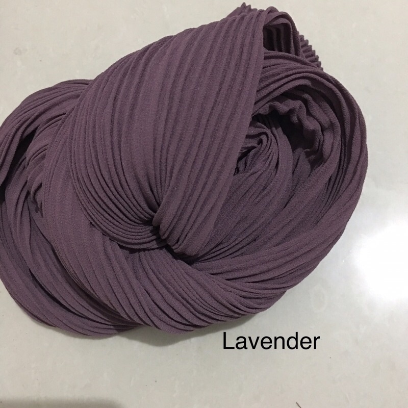 [TANPA GARIS TENGAH] FULL PLISKET PASHMINA pashmina plisket ceruty babydoll pasmina plisket-Lavender
