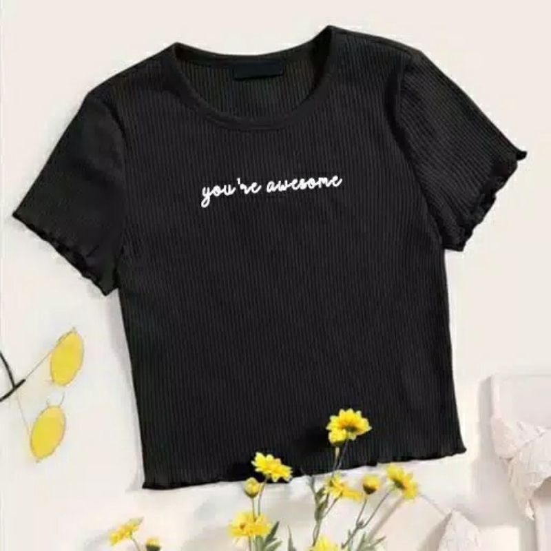 Arifirn Awesome - Baju Crop Wanita | Blouse Wanita | Baju Wanita Murah