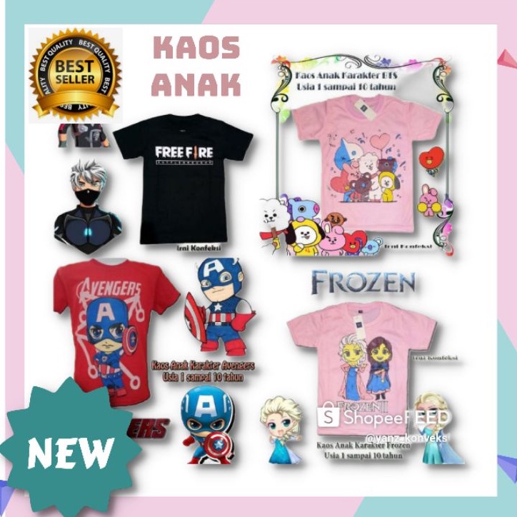 kaos anak perempuan//kaos anak laki laki//baju kaos anak//atasananak