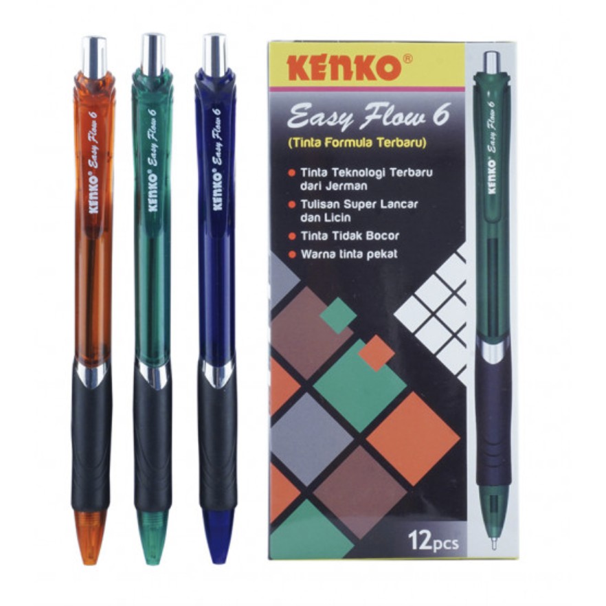 

BALLPOINT HITAM KENKO EASYFLOW 6 0.5MM CETEK HITAM PENA PEN PULPEN BALLPEN CETEK LUSIN ECER GROSIR