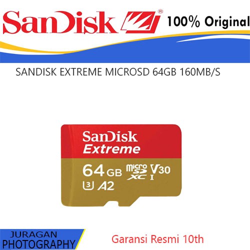 SANDISK EXTREME MICROSD 64GB 160MB/S -MICROSD EXTREME 64 GB 160 MBPS