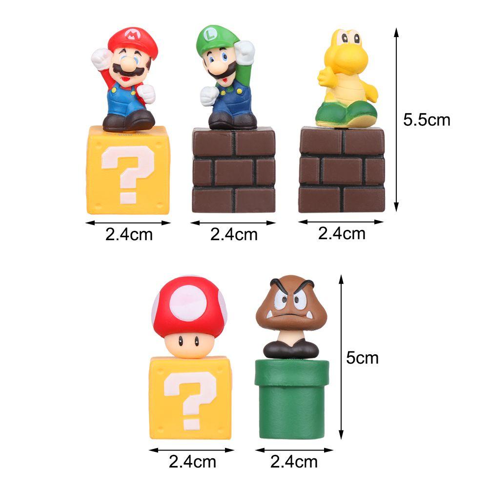 R-flower 5pcs / set Mainan Action Figure Super Mario Bros Untuk Anak