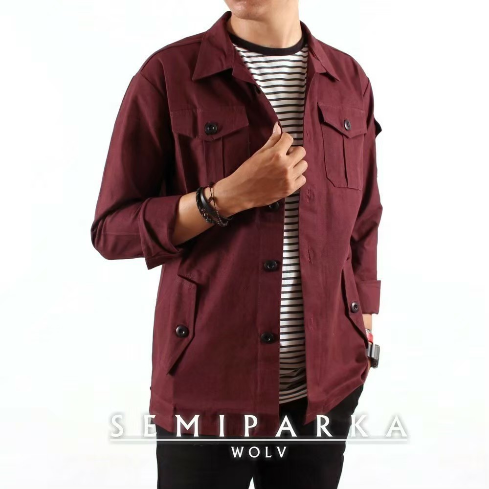 Field Jaket Semi Parka Kanvas Premium Wolv