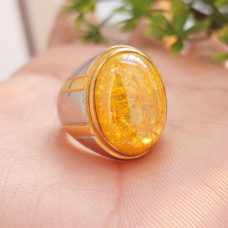 CINCIN BATU AKIK YELLOW PECAH SERIBU KWALITAS SUPER
