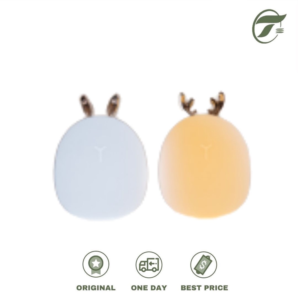 

LAMPU TIDUR 18056 317 BENTUK BULAT PUTIH KARET 2 HIASAN TANDUK RUSA/TELINGA KELINCI BEAUTY LOVELY LAMP + KABEL USB