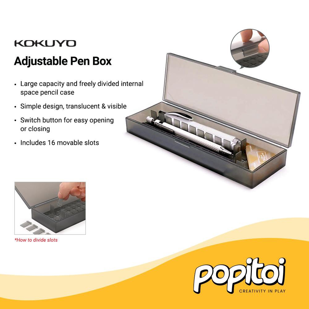 

KOKUYO PP Pencil Case with Adjustable Dividers BLACK/WHITE Kotak Tempat Pensil