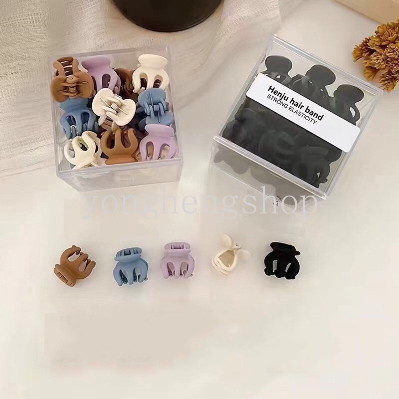 10pcs / Kotak Jepit Rambut Baret Mini Warna Matte Untuk Wanita