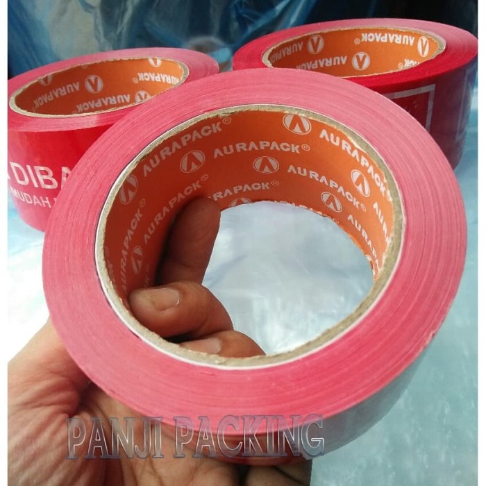 

perekat-pengikat- lakban fragile merah aurapack jangan dibanting 48mm × 90y murah tebal -pengikat-
