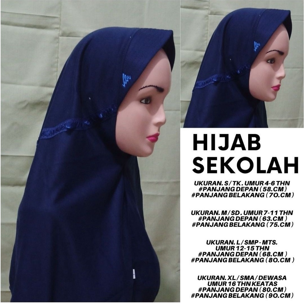 Kerudung sekolah tali pita/hijab anak sekolah TK,SD,SMP,SMA/Kerudung sekolah mirip rabbani