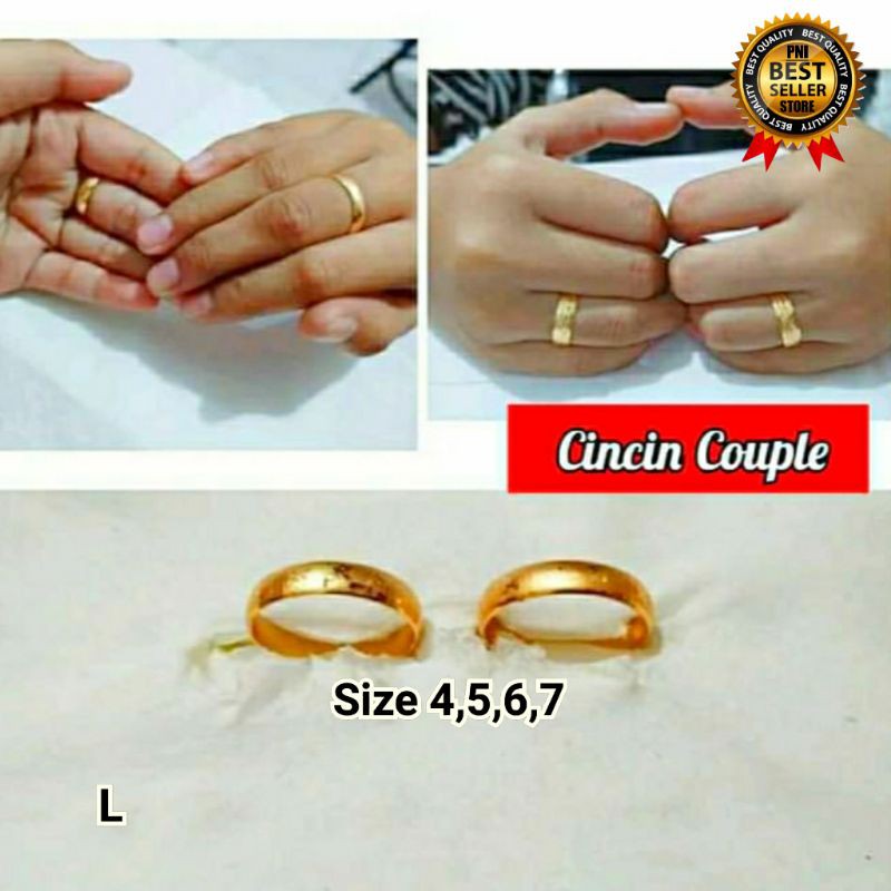 CINCIN COUPLE PRIA WANITA MEWAH BERKUALITAS LAPIS EMAS GOLD RO-27 Terbaru 2pcs