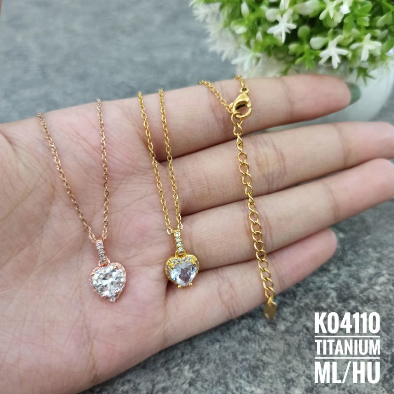 Kalung Titanium Love Mata Zircon K04110