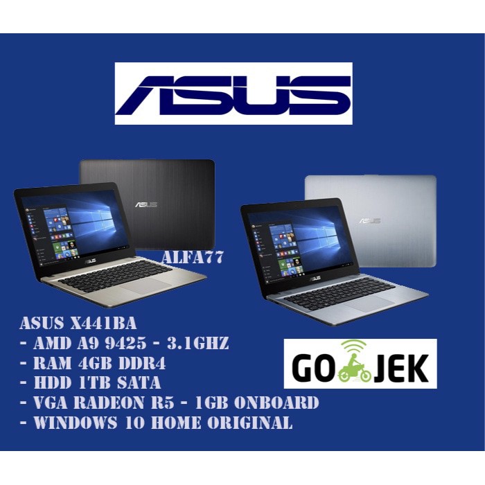 LAPTOP GAMING ASUS X441BA AMD A9 9425 | 4GB | 1TB | VGA R5 | WIN10