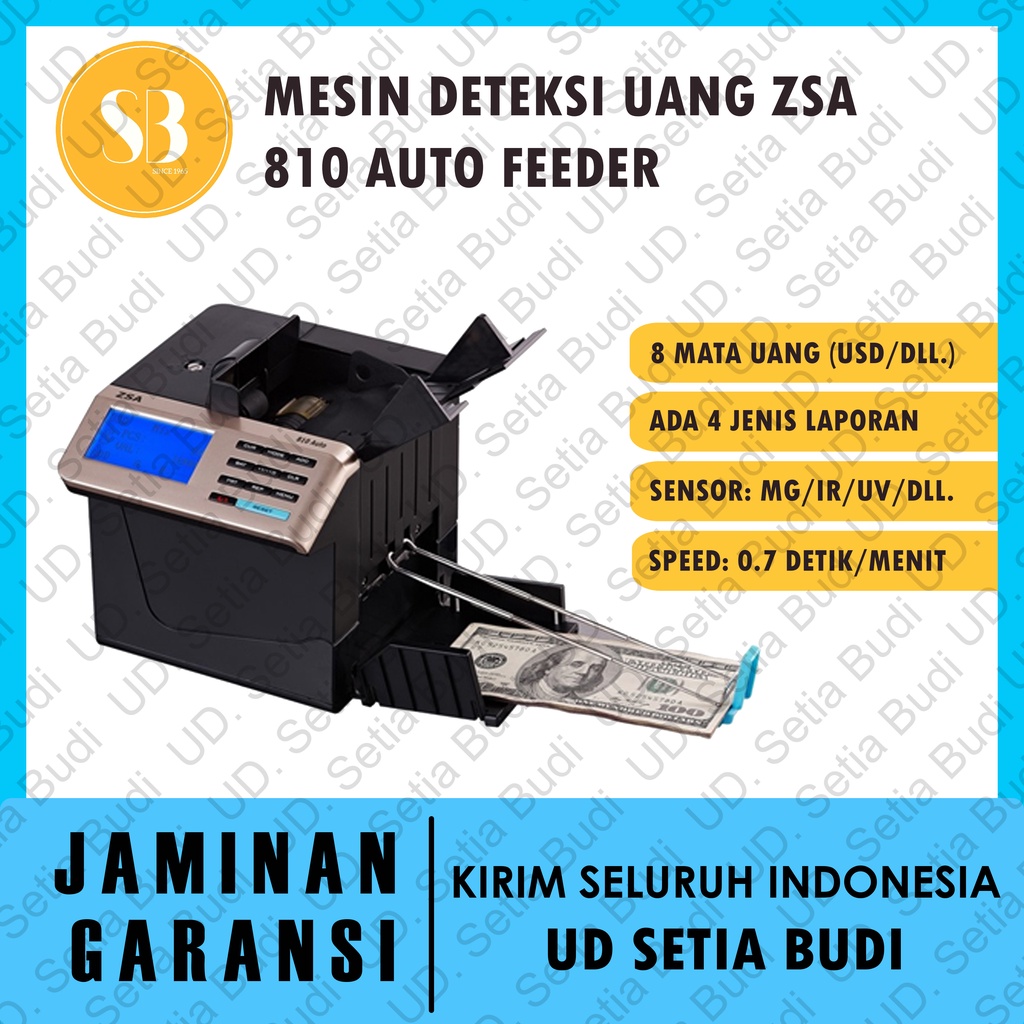 Mesin Deteksi Uang ZSA 810 Auto Feeder Money Detector