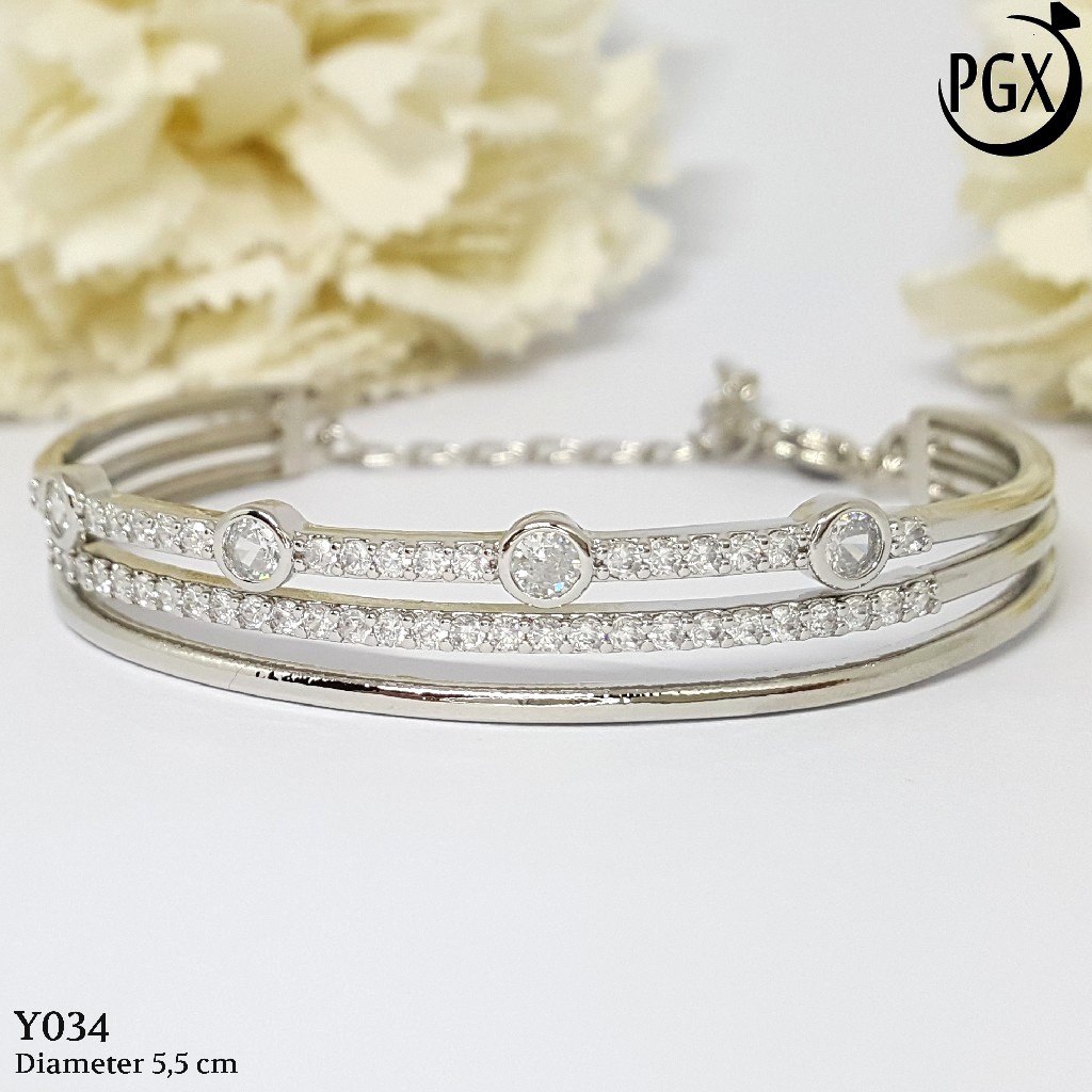 PGX Gelang Xuping Wanita Bangkok Bangle Aksesoris Perhiasan Lapis Emas - Y160