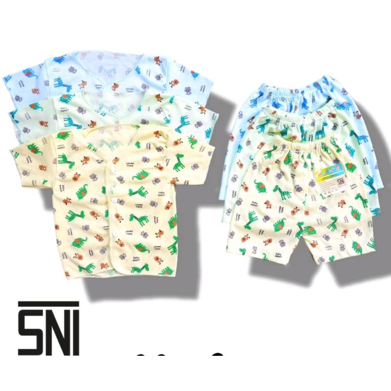 SETELAN BAJU BAYI PENDEK NEW BORN SNI BABY SWEET USIA 0-4BLN